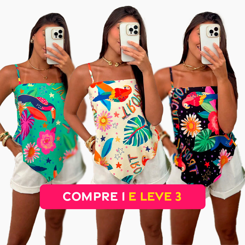 Conjunto Cropped Assimétrico + Shortinho Lara Montana [COMPRE 1 E LEVE 3]